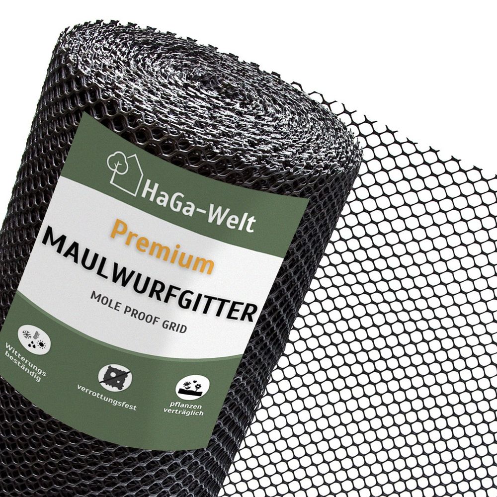 HaGa-Welt Premium Maulwurfgitter, Rolle mit Gittergewebe